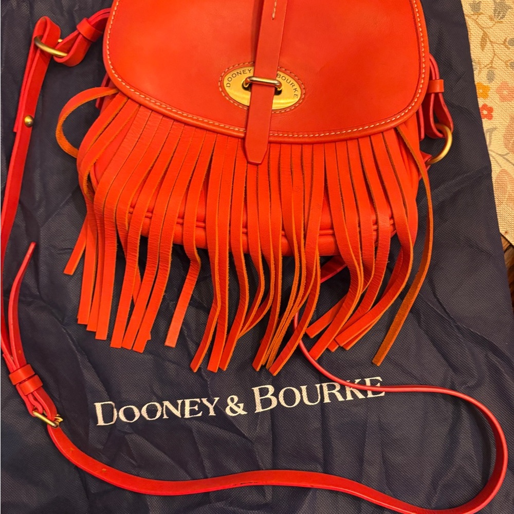 Dooney & Bourke coral Red Fringe Fiona Women's Bag